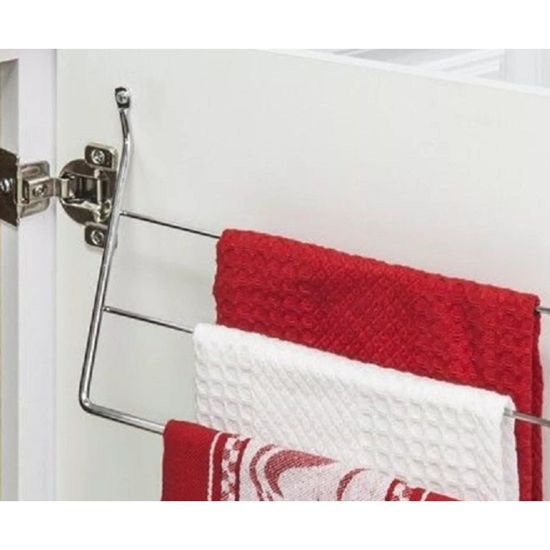 HARDWARE RESOURCES 3-Tier Kitchen Cabinet Door Mount Towel Bar Holder