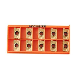 Accusize Industrial Tools Apkt1604 TiN Coated Carbide Inserts, Cutting Steel, 10 Pcs/Box, 0056-1604x10