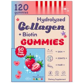 ad hoc Sugar-Free Collagen Gummies - 120 Count - Hair, Skin, Nails & Joint Support - Multi Collagen Complex with Vitamin C, Zinc and Biotin - Hydrolyzed Collagen Peptides for Women, Strawberry Flavor