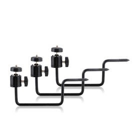 WILDGAMEPLUS CNC Aluminium Alloy Mount Stand, 3 Pieces 360° Rotation 3/8 Inch to 1/4 Inch Screw Tree Mount Holder Stick for Forest Trail Cameras WG-3M5