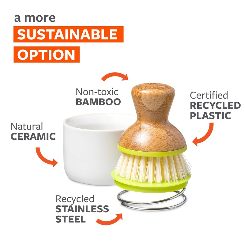 Full Circle Bubble Up -Bamboo Dish Brush & Ceramic Soap