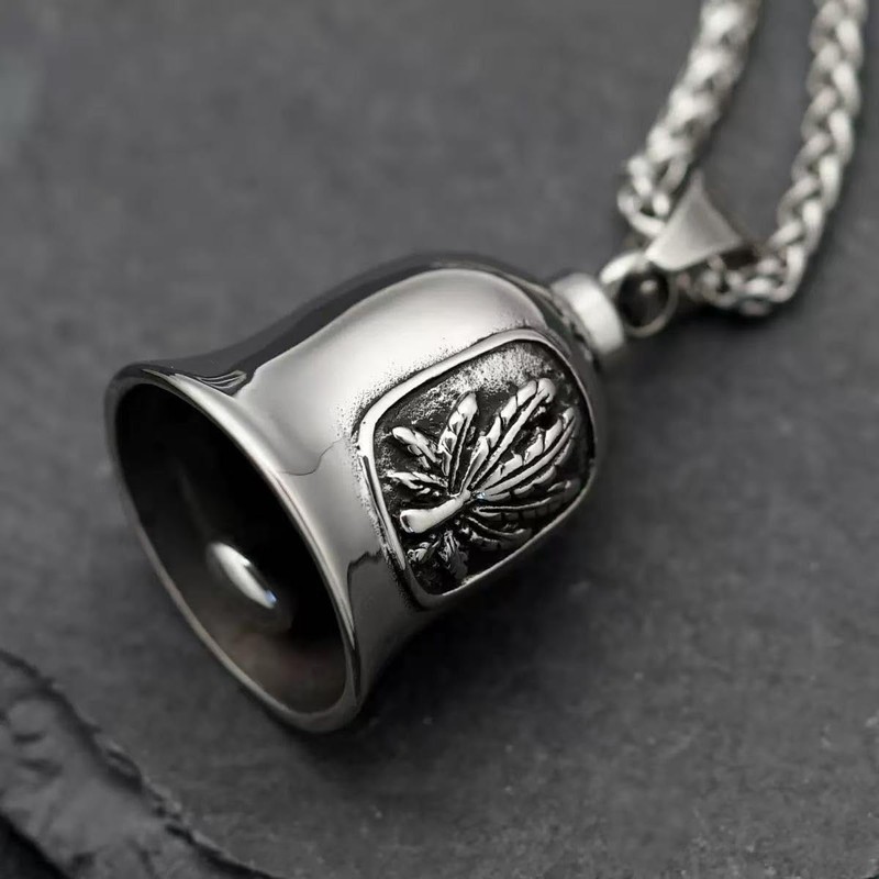 Leaf Motorcycle Ride Bell, Stainless Steel Bell Biker Accessory,Guard Riding