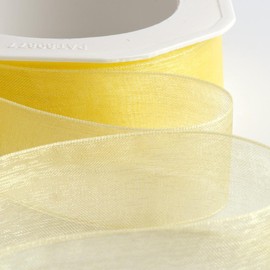 Italian Options Organza Chiffon Ribbon, 15mm x 20 Metre Roll, Lemon