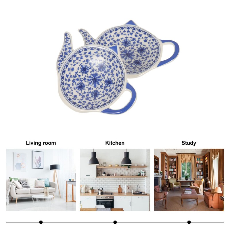 Alipis 4pcs Ceramic Tea Bag Coasters Spoon Rests Teabag Holder