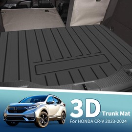 HOPESPANNER Flat Face Cargo Liner Rear Trunk Mat Trunk Cargo Luggage Boot Tray Mat Vertical Stripes Pattern for Honda CR-V 2023-2025 5Seat Anti-Slip