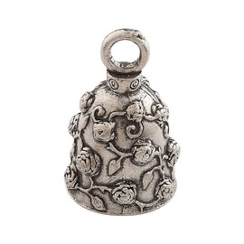 Guardian Bell Rose Good Luck Bell w/Keyring & Black Velvet Gift Bag | Motorcycle Bell | Lead-Free Pewter | Good Luck Gift to Friends & Family | Bike Bell | Made in USA