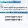 2 Stainless Steel Scalpel Handles #7#3 + 60 Pcs Sterile