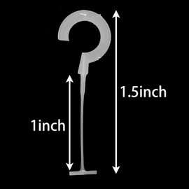 MEETOOT 1000PCS Plastic J Hook Fastener Transparent Half Round Hook Tag Fastener Garment Tag Fastener 1.5 Inch Tag Barb for Hanging Textile and Bag and Umbrella