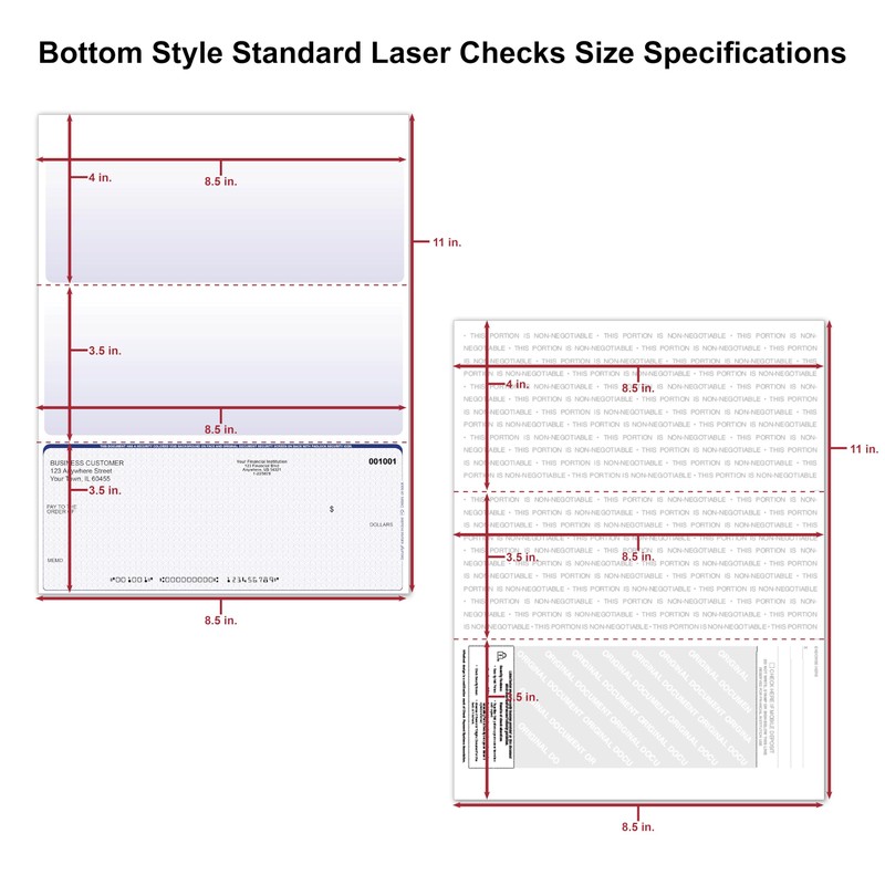 500 Blank Laser/Computer Checks Bottom Style (Green Marble)