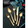 EUIRIO Hammered Gold Silverware Set, 48-Piece Stainless Steel Flatware Set