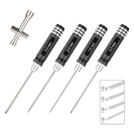 4 PCS Hex Screw Driver Set with Cross Wrenches Sleeve, 1.5mm 2.0mm 2.5mm 3.0mm Hex Screwdriver Set, for RC Car Drone Multi-Axis Helicopter