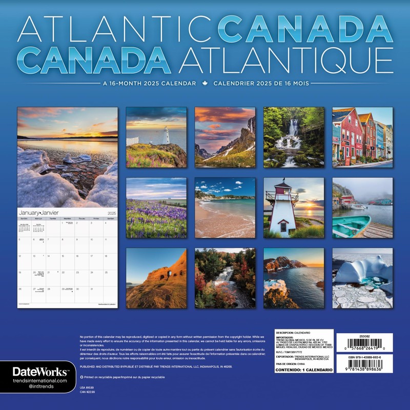 2025 Atlantic Canada Wall Calendar