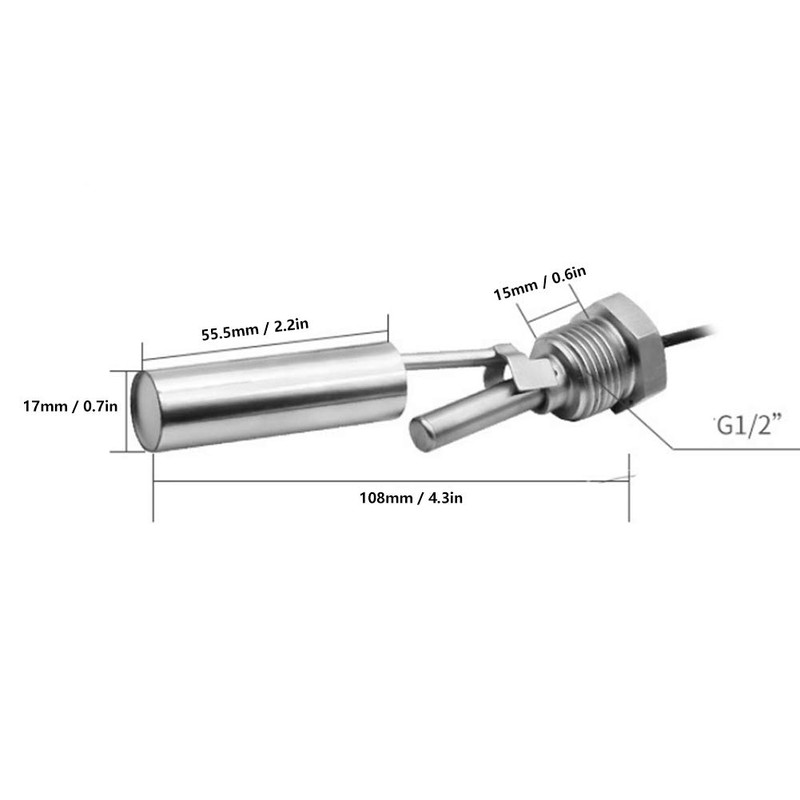 Float Switch 0-220 V, G1/2 Small Duckbill Float Switch Stainless