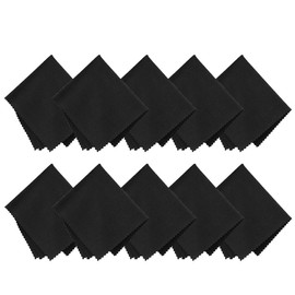10Pcs Black Measurement & Analysis Instruments Saw Tooth Edge Premium Microfiber Cleaning Cloths for Lens Glasses Screen Eyeglasses Care