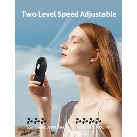 Aluan Handheld Fan Mini Fan Powerful Small Personal Portable Fan Speed Adjustable USB Rechargeable Cooling for Kids Girls Woman Home Office Outdoor Travel, Black