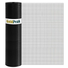GoldPeak Black Hardware Cloth 1/2 inch 48 inch x 100 Foot 19 Gauge Vinyl Coated Welded Wire Mesh Roll Chicken Wire Fencing Garden Fence Tree Guard
