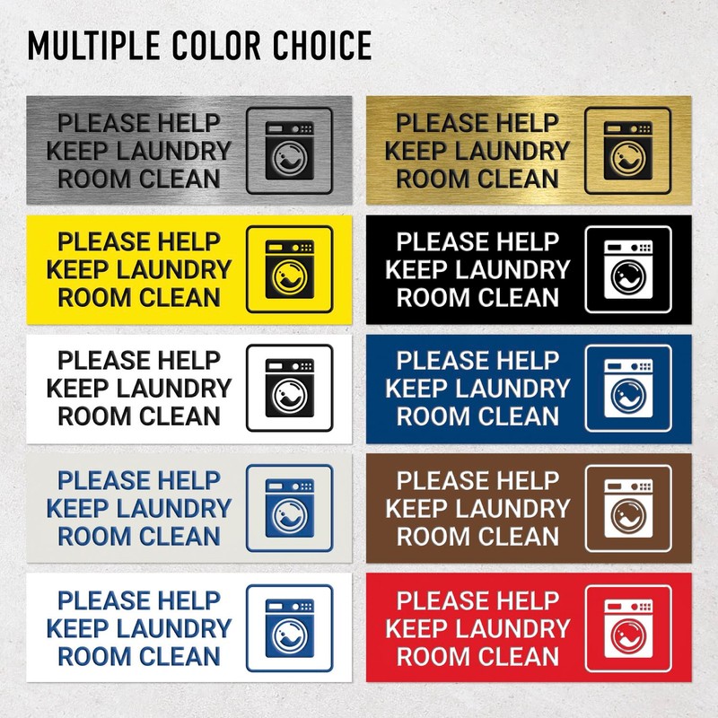 Please Help Keep Laundry Room Clean Sign, Engraved, 2x6 Inches,
