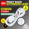 SAS Electrical 2400W Piggy Back Extension Lead, 3 Meter Length,