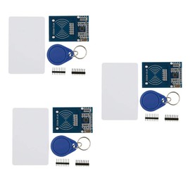 3-Piece RFID Kit: Mifare RC522 RF IC Card Sensor Module with S50 Blank Cards and Keychains, Compatible with Arduino and Raspberry Pi