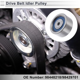 RATCHROLL Drive Belt Idler Pulley for Renault Master 1998-2001 Serpentine Tensioner Pulley Idler No.98448218/98429701/FAT5801943912 Steel Silver Tone 1 Pcs