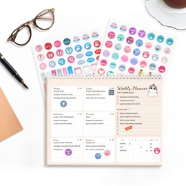 JollyTrip Weekly To Do List Notepad 8.5" x 11" Spiral Bound Undated Planner, 52 Sheets Tear Off Weekly Desk Planner with Checklist, For Work Office Home (Pink, 1Pack)