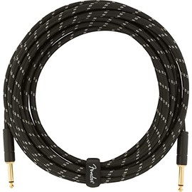 Fender Cable de instrumentos de la serie Deluxe, recto/recto, tweed negro, 18.6 pies
