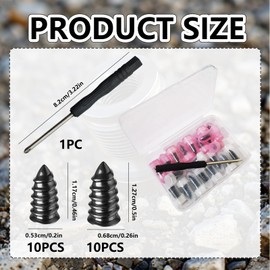 THXFUNAREA Vacuum Tyre Repair Nails, Tyre Repair Nails, with Screwdriver, Tyre Repair Rubber Nail, Tubeless Tyre Repair Kit, for Car, Motorcycle, Pack of 20