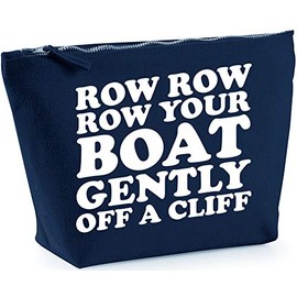 Hippowarehouse Row Row Row Your Boat Gently Off A Cliff printed make up cosmetic wash bag 18x19x9cm