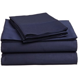 Luxurious Finish Comfortable Sleeper Sofa Bed Sheets Set, Egyptian Cotton - Solid Navy Blue ( Queen Size 60"x74"x 5" )