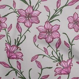 oneOone Velvet Pink Fabric Floral Sewing Fabric by The Yard Printed DIY Clothing Sewing Supplies 58 Inch Wide