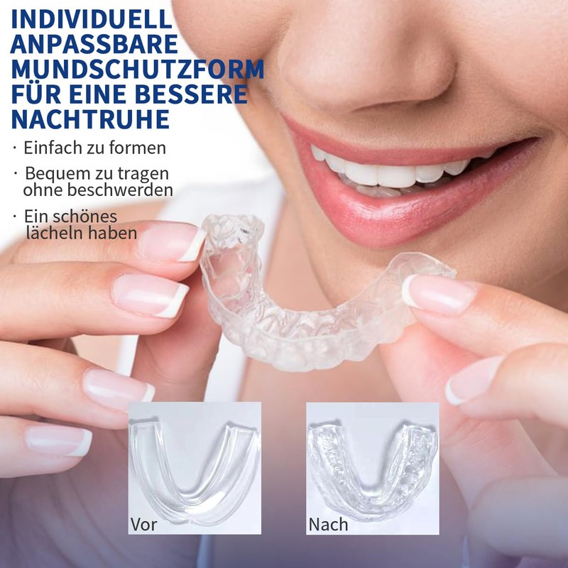 Grinding Splint for Night, 2 Sizes Teeth Splint, 4 Mouldable