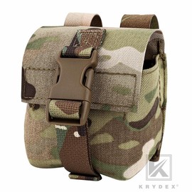 KRYDEX Tactical Frag Grenade Pouch MOLLE PALS & Belt System Small Handy EDC Glove Pouch - Color: Black
