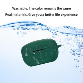 QWYJ for Sony WF-1000XM5 Case Carcasa Protectora de Silicona, para Sony WF-1000XM5 Funda de Carga Portátil con Mosquetón Llavero Anti-perdida (Negro)