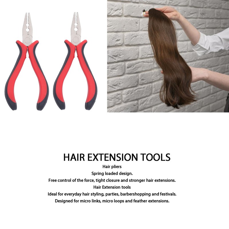 2pcs Hair Extensions Plier Ergonomic Handle Skid Resistance 2 Holes
