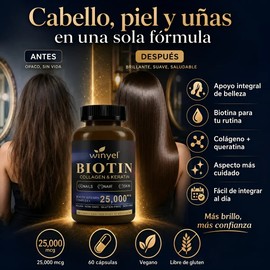 Biotina Para Belleza Cabello Uñas Y Piel 60 Cápsulas
