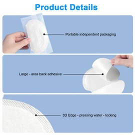 Armpit Sweat Pads, 100 Pcs Individually Packaged Underarm Sweat Pads for Women and Men, Comfortable Unflavored, Non Visible, Large Area Back Adhesive, Disposa