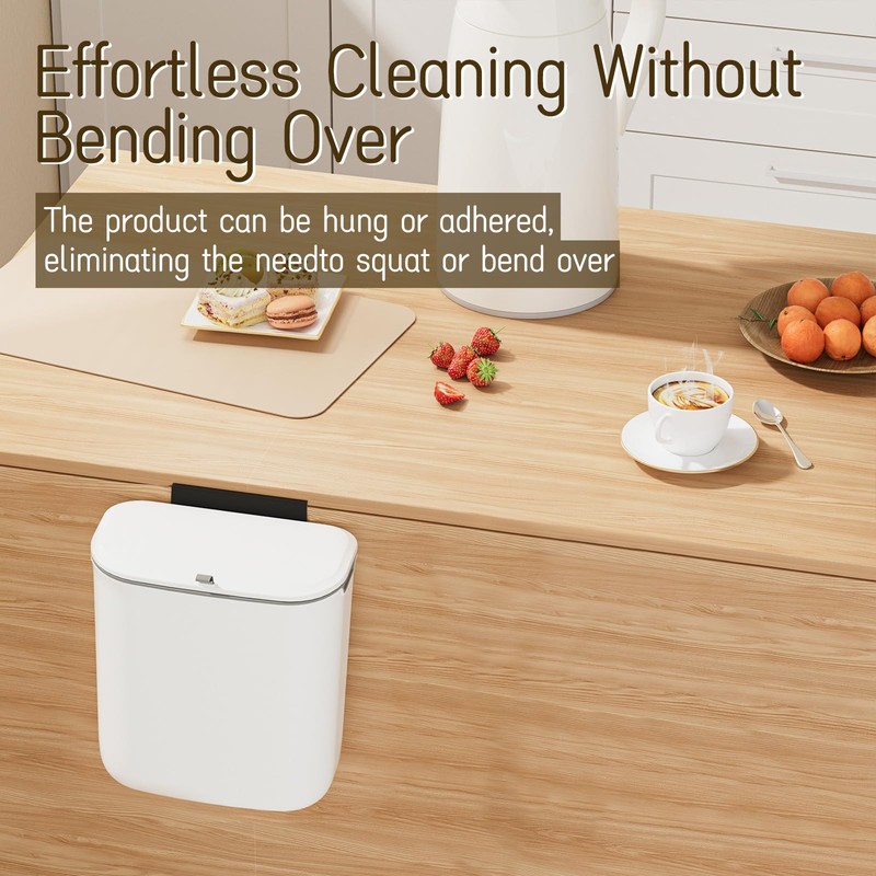 LYNLOO 2.4 Gallon Kitchen Compost Bin Hanging Small Trash Can