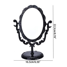 zaoalife Vintage Makeup Mirror,Oval Desktop Stand Mirror, Desktop Rotating Mirror, Dresser Mirror,Cosmetic Mirror, Decorative Mirror with Embossed Frame Base for Bathroom Bedroom Dresser