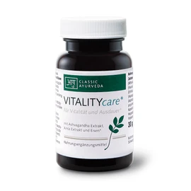 Classic Ayurveda - VITALITYcare Capsules - 30 g (approx. 60 Capsules) - For Vitality and Endurance * with Ashvagandha Extract, Amla Extract and Iron*