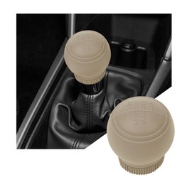 Osilly Car Gear Shift Cover, 5 Speed Anti-Slip Silicone Auto Shift Knob Cover, Comfortable Vehicle Decorative Manual Gear Shifter Protector Accessories, Universal for RV, SUV, Truck (Beige)