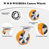 W B D WEIBIDA 6 Inch Industrial Casters, Maintenance-Free Polyurethane