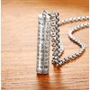 Rockyu Amulet Necklace, Men's, Long Necklace, Sutra Pendant, Openable Capsule,