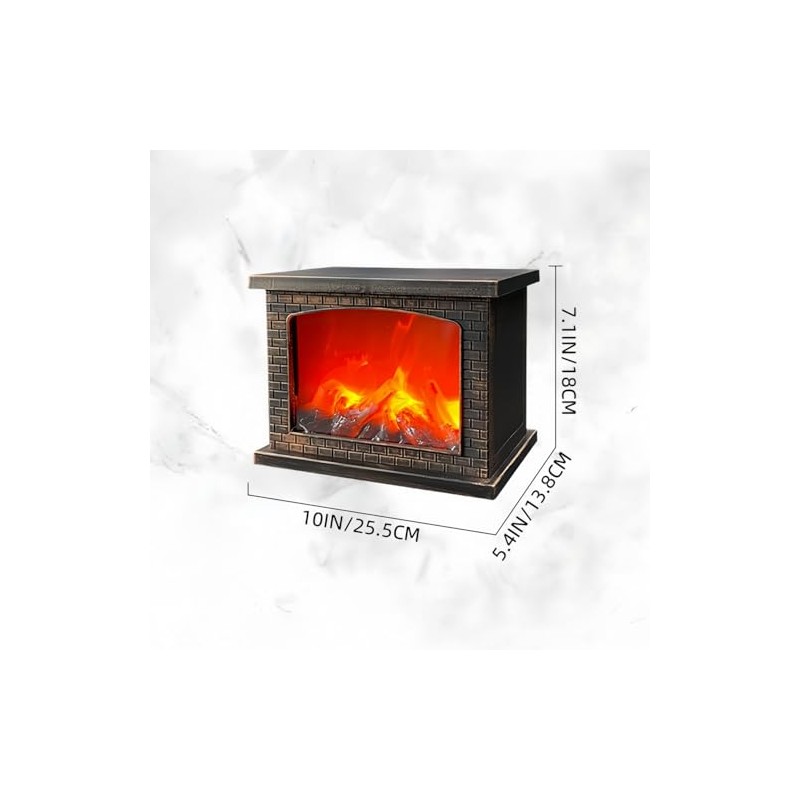 Simulated LED Fireplace Lantern USB & Battery Powered Flameless Light