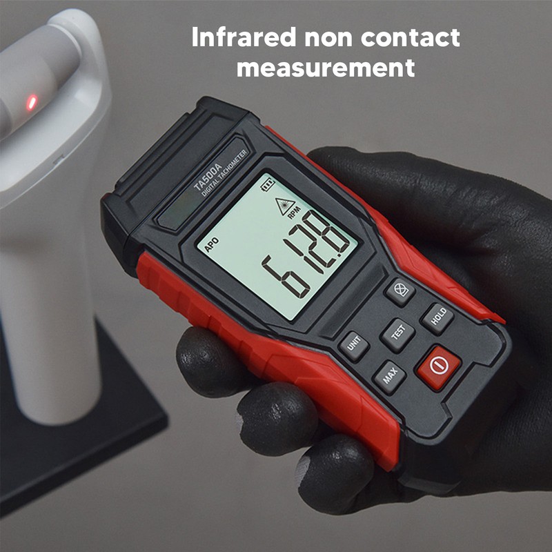 TA500A Digital Tachometer Valve Lockable Non Contact Portable RPM Meter