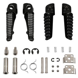 TCMT Front Rear Footrest Foot Pegs Fits For Kawasaki ZX6R 2003-2025 Kawasaki ZX-10R 2004-2010 ZX-9R 1998-2003 Z1000 2007-2016 ZZR1200 2000-2006(Black)