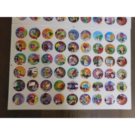 Unbranded 2 Sheets of 54 American 50 US States UnPunched Pogs Milk Caps Game 1995, 3/96