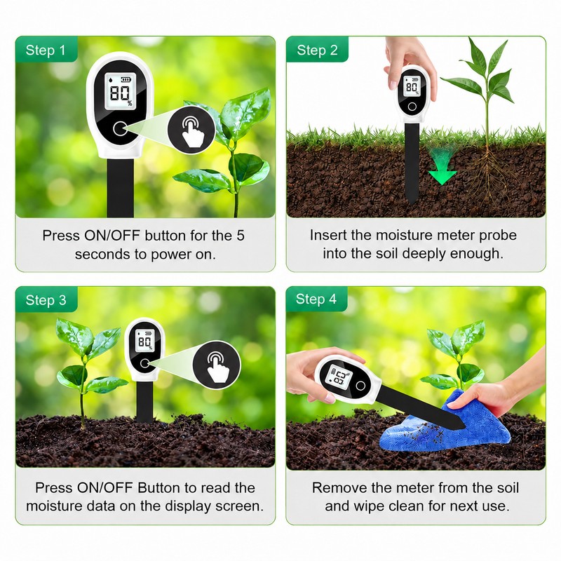 Digital Soil Moisture Meter for Plants – Real-Time Plant Hygrometer