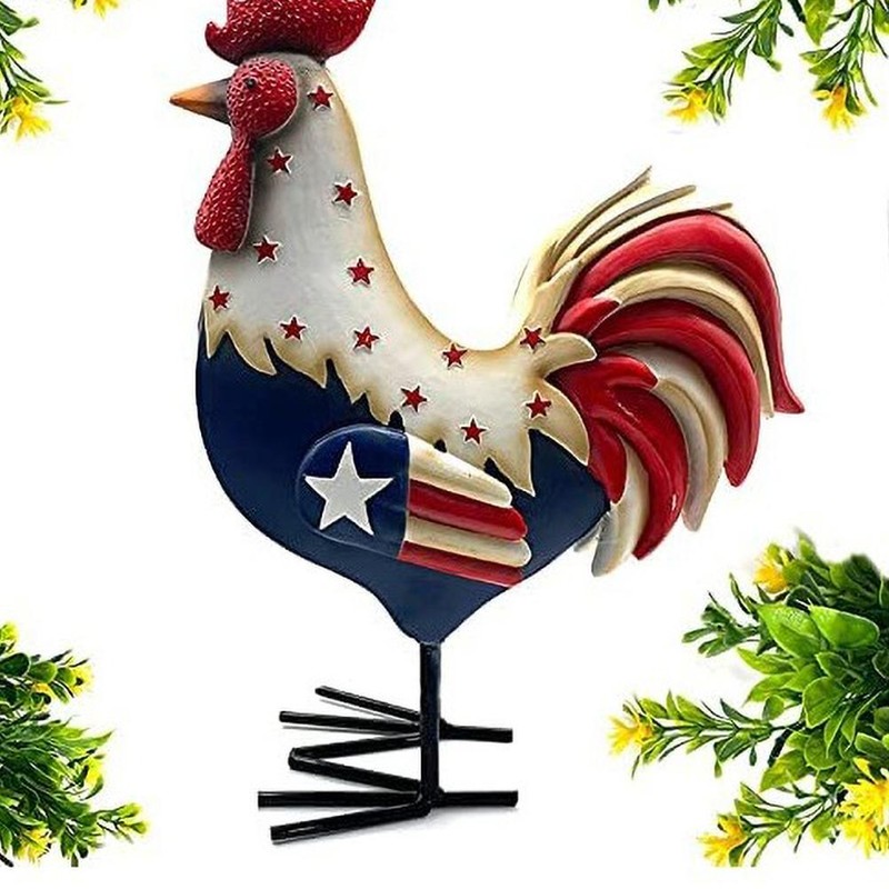 Resin Roosters Ornaments Chicken Statue Independence Day Decoration Patriotic Ornament