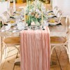 FANPROMS Peach Cheesecloth Table Runner Boho Wedding Cheese Cloth Table