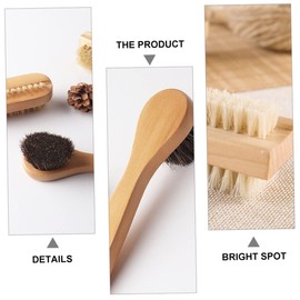 COLLBATH Scalp Brush Set of 4 Wood Pig Bristles Hand Cleaning Brush for Deep Clean and Nail Scrubbing